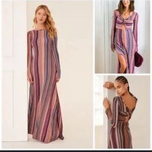 REVERSIBLE striped cutout long dress. Beautiful colors!